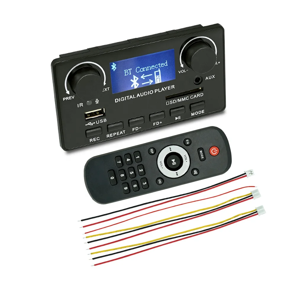 MP3 Decoder Board FM Radio USB Kit APE BT Wireless Audio Speaker MP3 Player Module With Volume Knob LCD Screen Display