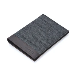 New arrival brown canvas splice genuine leather personalize passport card holder cover