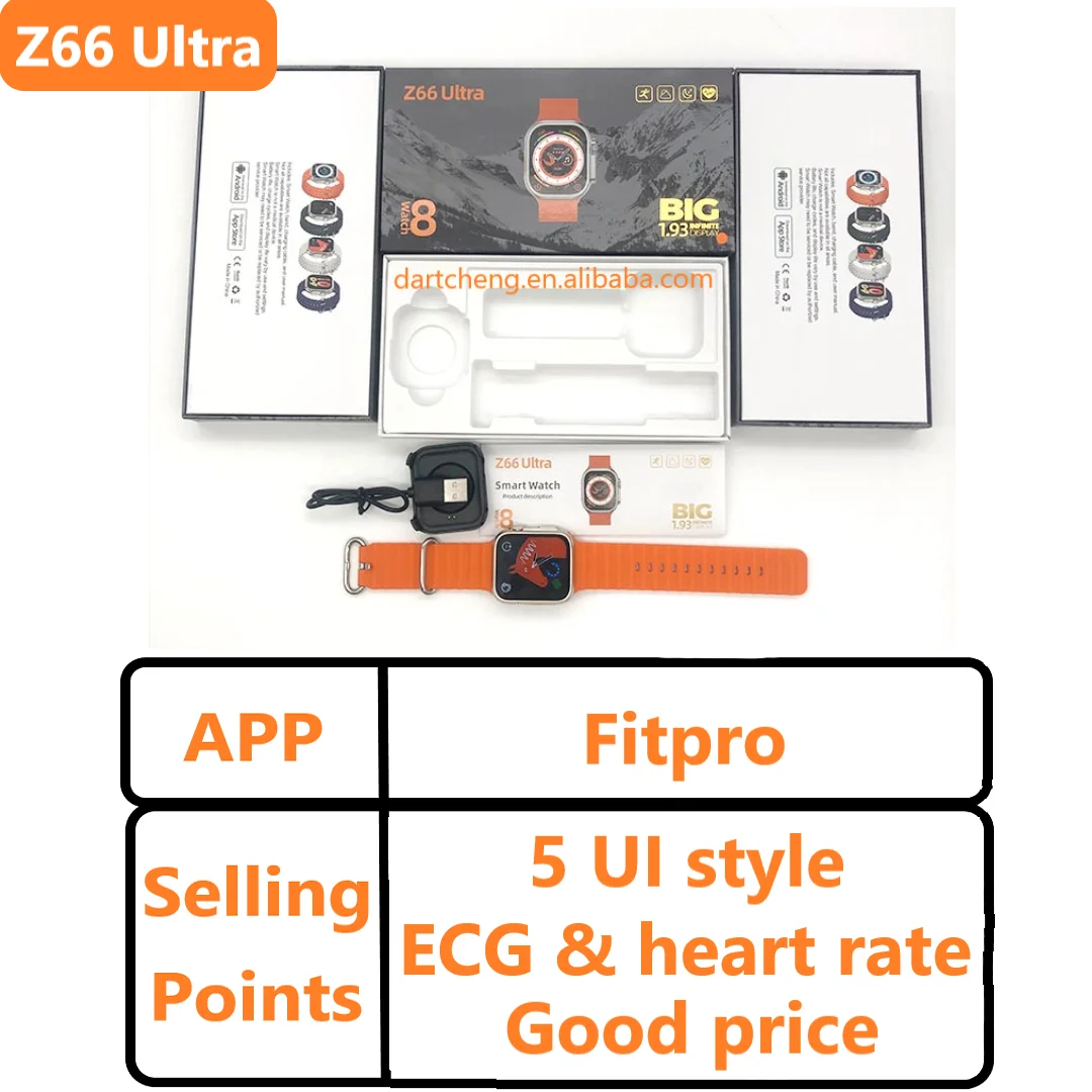 Good price z66ultra z66 ultra smartwatch 45mm 5 ui style ecg blood pressure heartrate detection series 8 z66 ultra smart watch