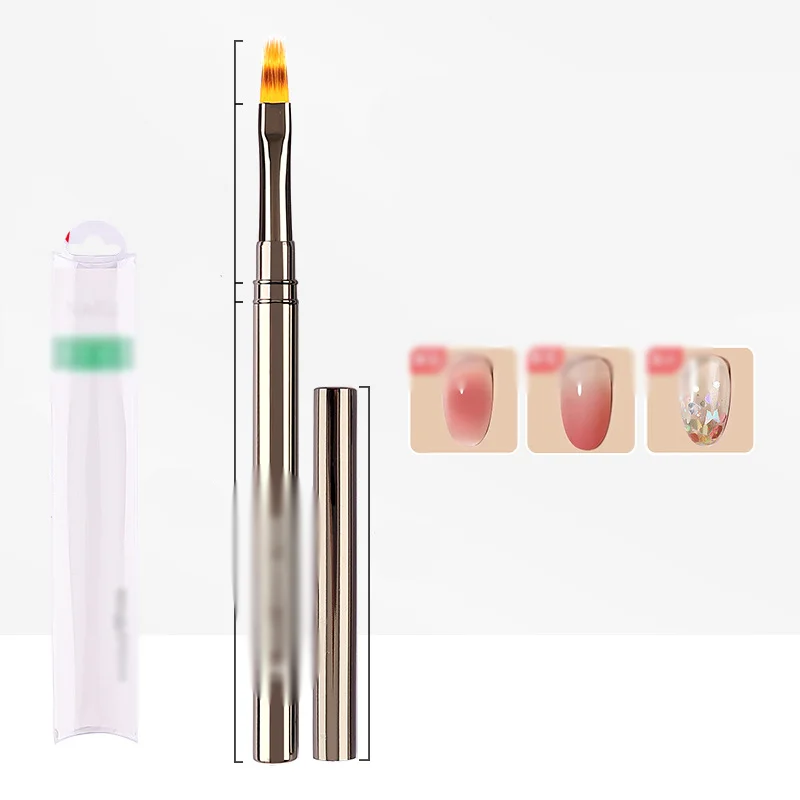 RU Gradient serrated smudge brush paint staggered lines lace painted nail pen tool