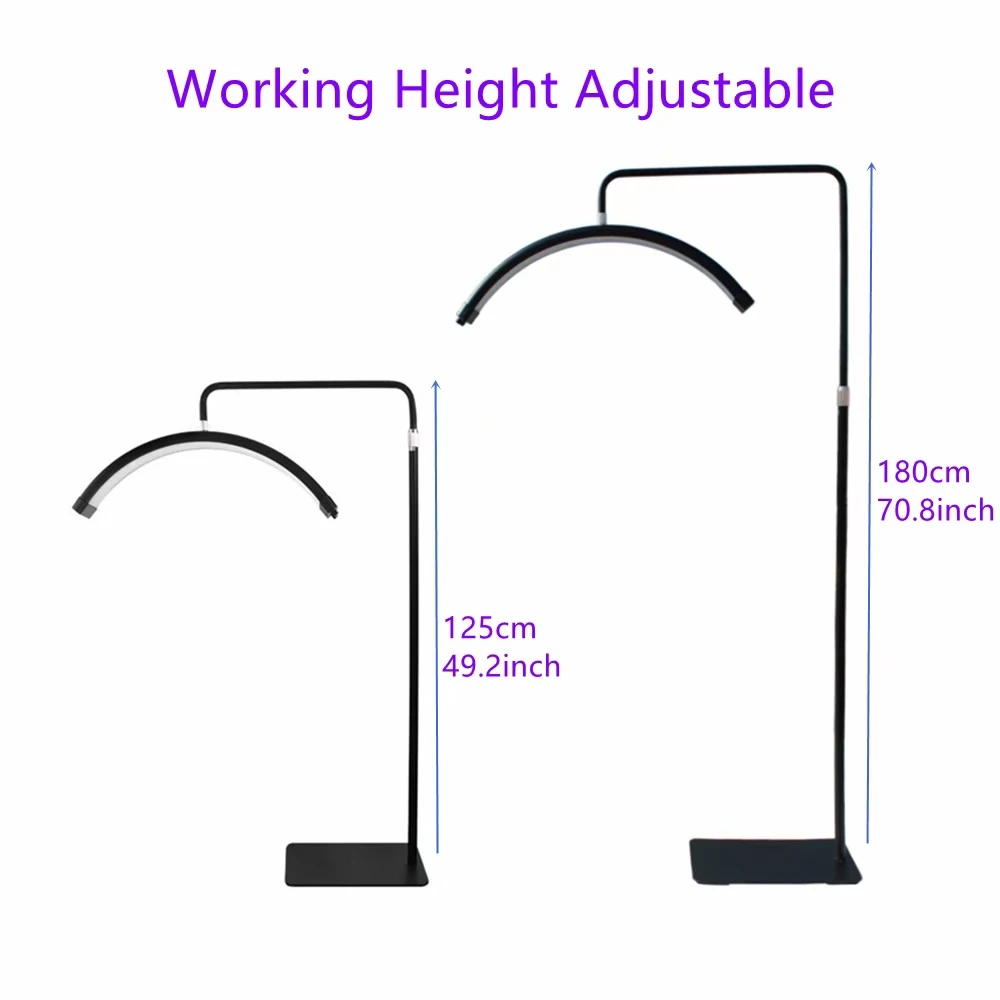 New Product Dimmable 28Inch LED Lash Fill Light Half Moon LED Beauty Light with Tripod Stand Carry Bag for Makeup