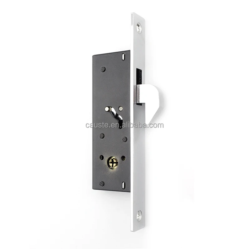 Sliding door with frame cross key lock double hook latch locks