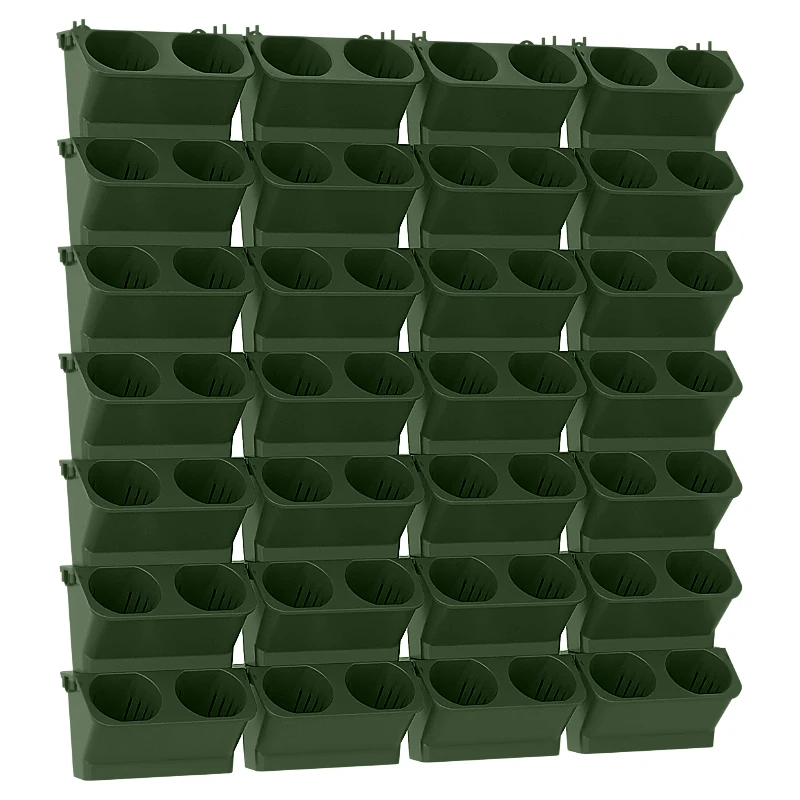 Double pockets Modern Style Garden plant wall grow Hanging Mounted Planting Bags Vertical Green flower