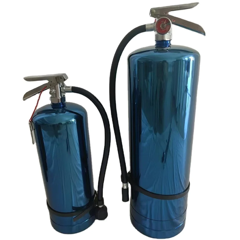 Color coated stainless steel fire extinguisher transparent blue traffic blue stainless steel cylinder