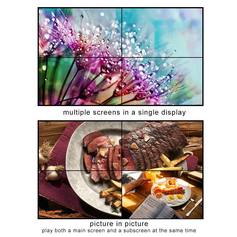 49 inch 55 inch 65 inch flat lcd splicing screen 1080p 4k lcd controller 2x2 video wall display controller 3x3 hd lcd video wall