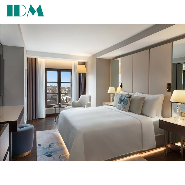 IDM-A76 Custom Made Luxury Exquisite Hotel Bed Furniture 5 Star Hotel Bedroom Furniture Set