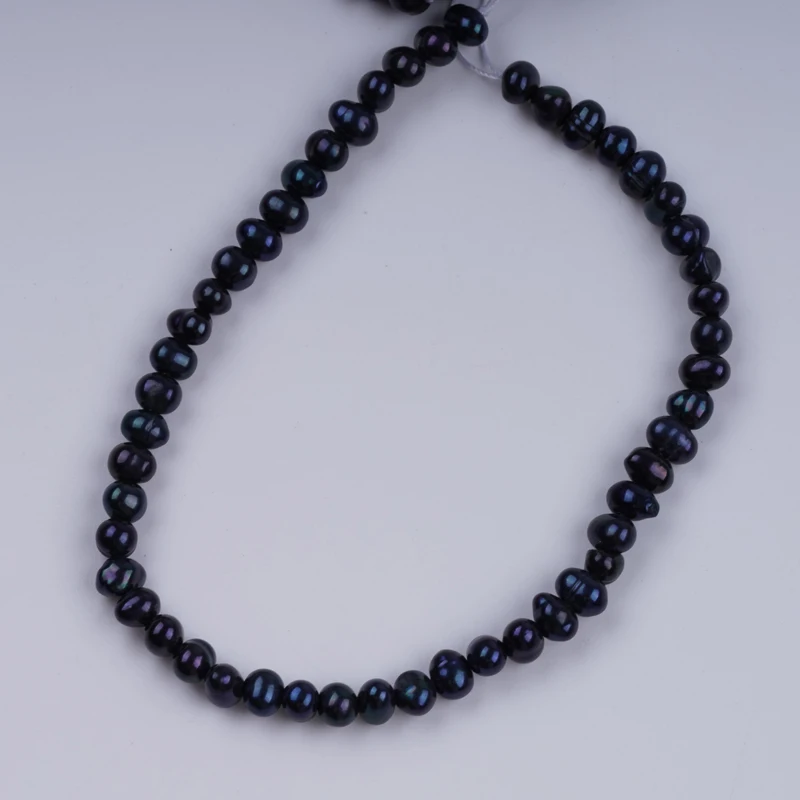 3-3.5mm Black Potato Shape Cultured Freshwater Pearl 18cm Short Strands For Jewelry Making Promotion Price
