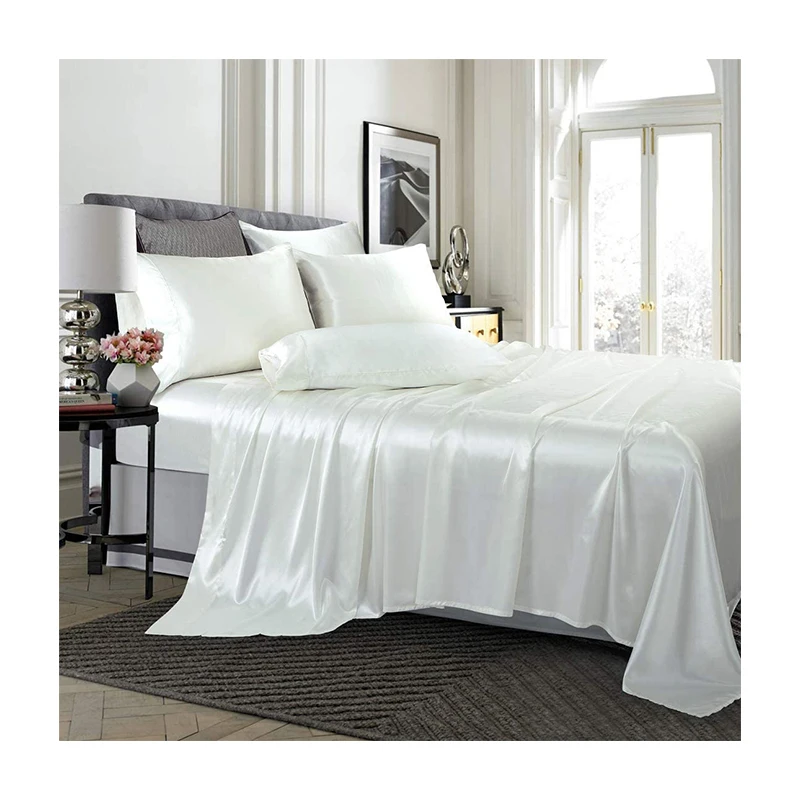 Sabanas Luxury Mulberry Silk Pillowcase Duvet Cover Set Fitted Sheet  King Size 100% Real Silk Bed Sheets Set