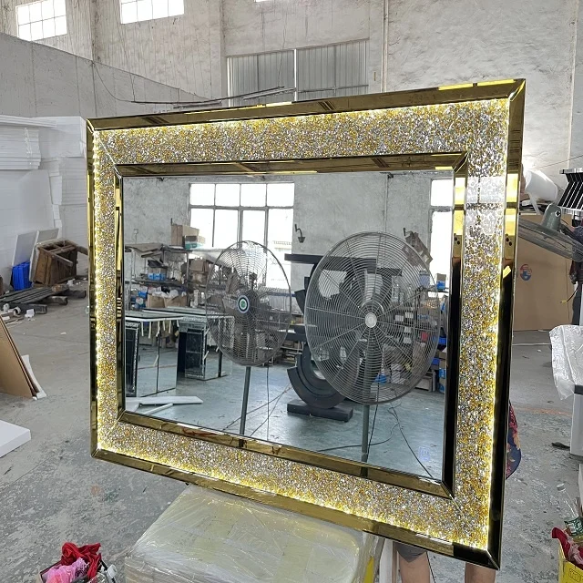 Gold Color Mirror Dome Full Body Mirror High Quality Glass Framed Glass for Modern Factory Foshan Carton Decorative Anniversary