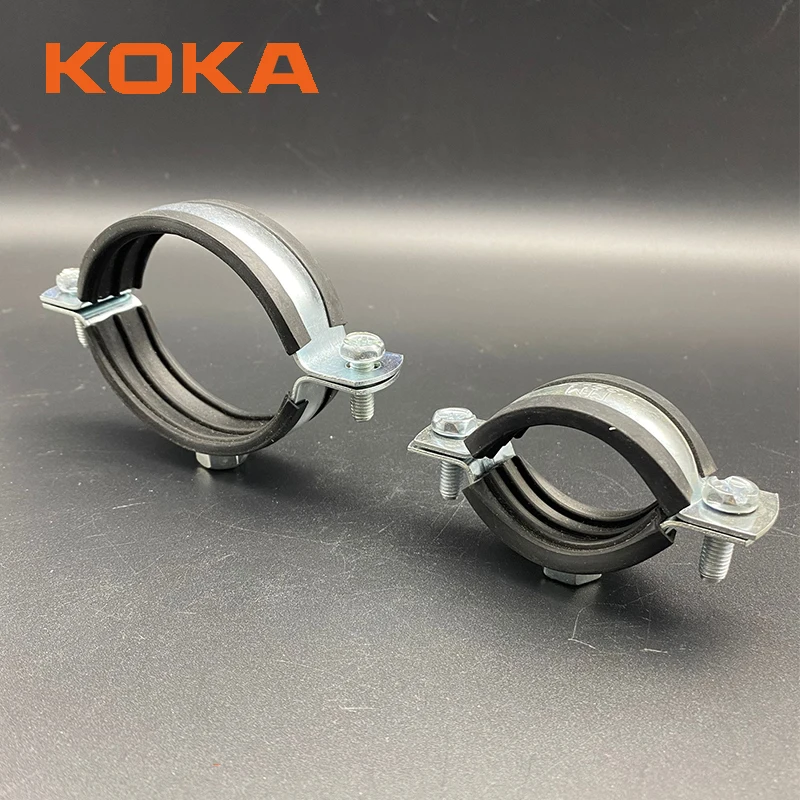 China Factory Stainless Steel Galvanized Conduit Hanger HDG Screw Two Piece EPDM Pipe Clamp