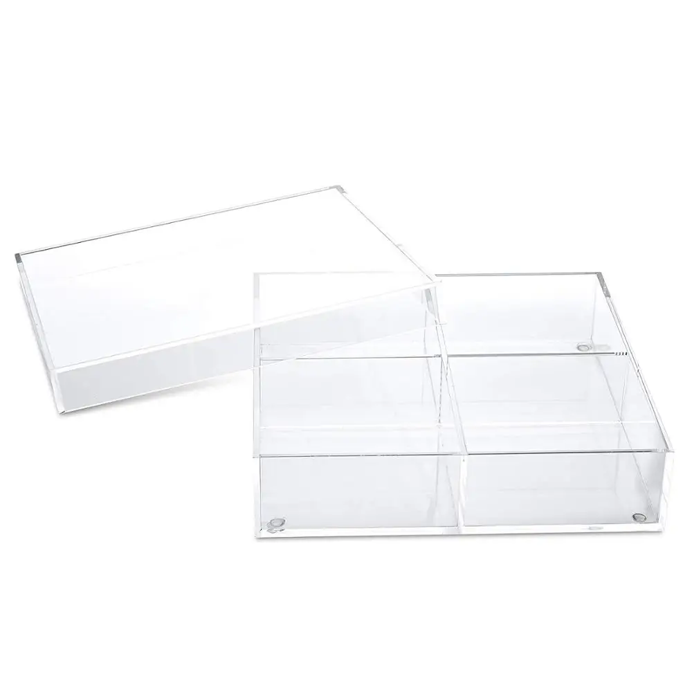 High Quality Clear Food Box Tray 4 Sectional Custom Acrylic Trays