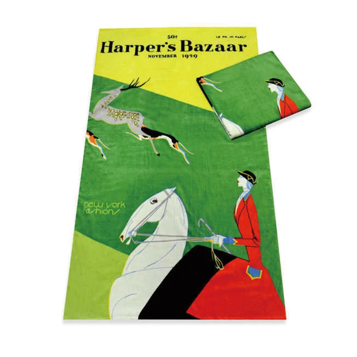 100% cotton velour rectangle Custom printed beach towel