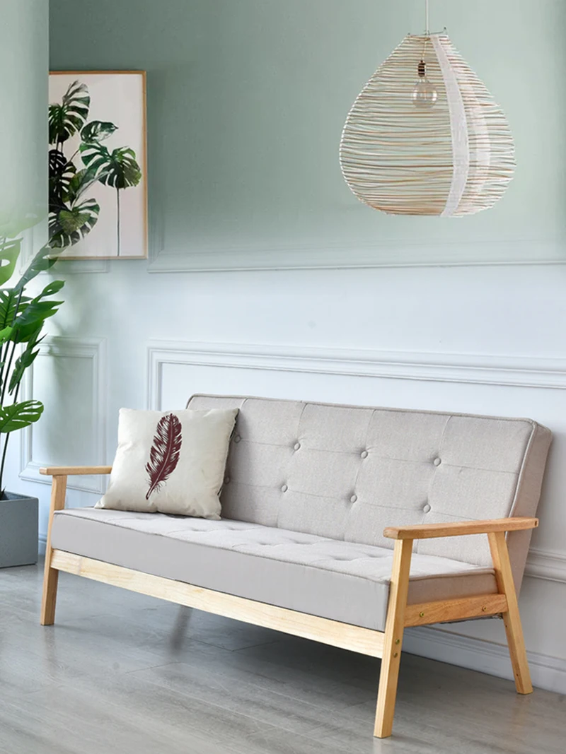 Loveseat Sofa Couch in Small Space Living Room, Durable Fabric Two Seater Cushion for Apartment with Wood Frame