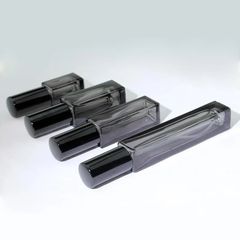 Sale 3ml 5ml 10ml Gradient Luxury Perfume Bottle Square Essential Oil Travel Bottle With Wooden Cap Empty Spray Glass Bottle