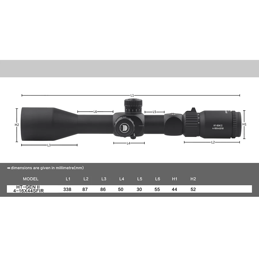 DiscoveryOpt New Optics Long Range Sight Scope HT-GEN2 4-16X44SFIR Outdoor Sport Tactical Shooting Sight Scope