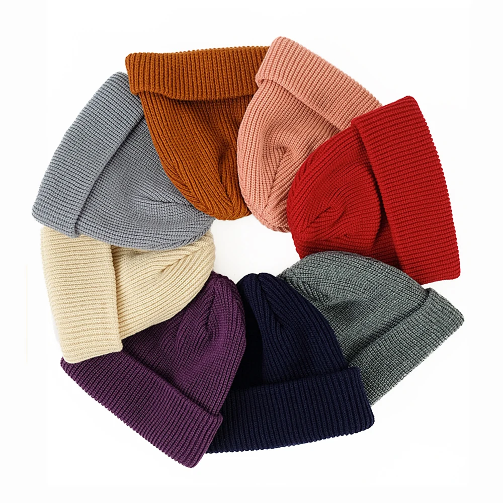 High Quality Custom Beanie Jacquard Short Knitted Beanies No Cuff Beanie Skull Cap Toque Unisex adults Sports Caps Custom Logo A