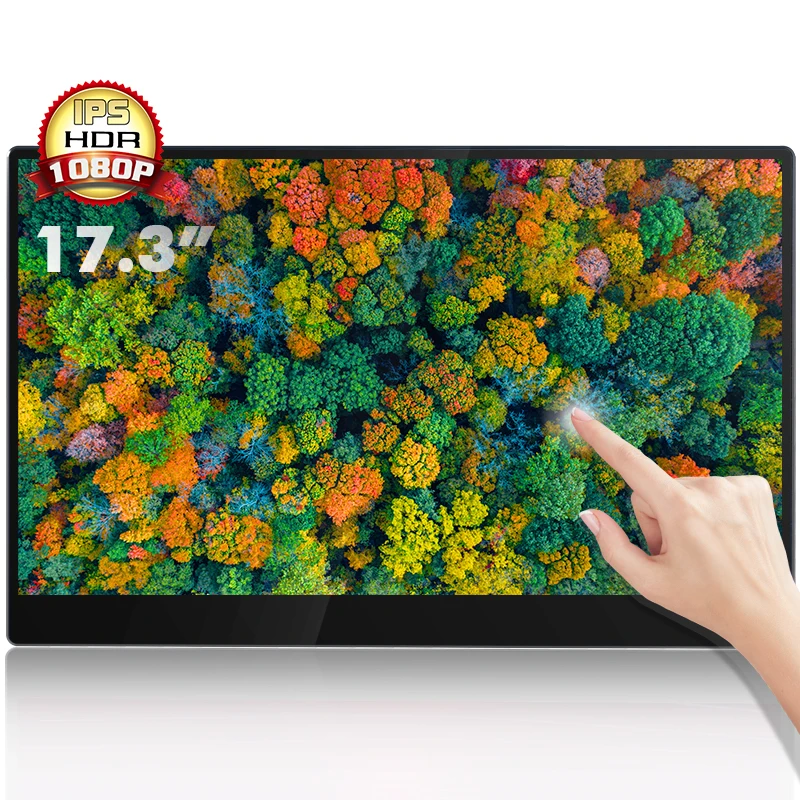 Mount Led 1920x1080p Capacitive Touch Screen Ips Hdr Hd 1920 X1080p Mini Usb Type-c Gaming Monitor Laptop 17.3 Portable Monitor