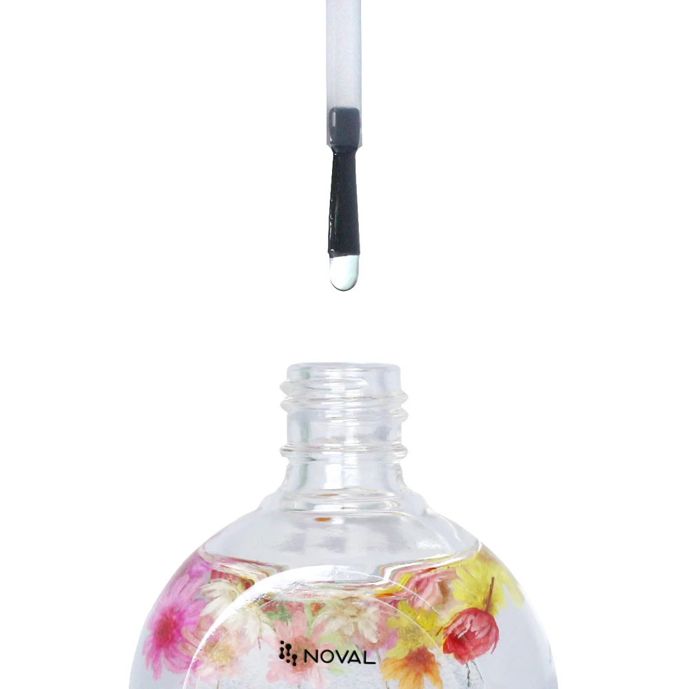 30ml Organic Natural Cuticle Care Transparent Travel Size Cuticle Nail Oil With Dry Flowers