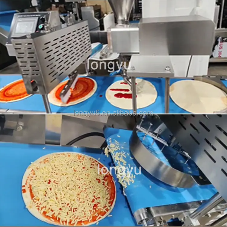 Longyu Frozen Pizza Base Making Machine Fully Automatic Pizza Production Line Pizza Maker