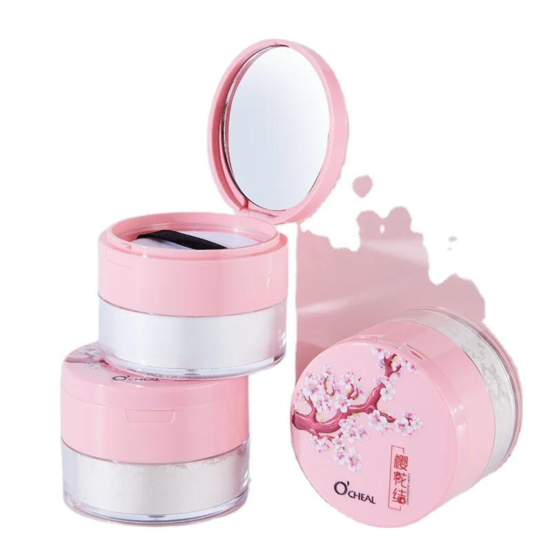 Ocheal Natural  and Ivory Color  Empty Rose Gold Loose Powder Box  Loose Powder