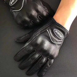High Quality Men Fashion 100% Goat Leather Biker Motorcycle Gloves