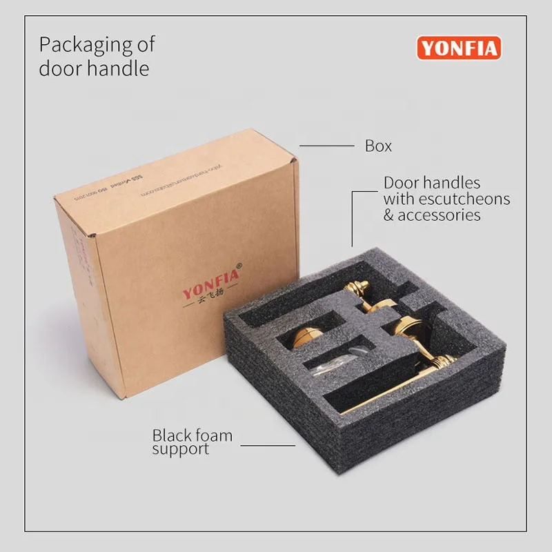 Yonfia A8195R01 пользовательские алюминиевые аксессуары ручка дверного рычага простой дизайн матовая латунная дверная с замком межкомнатные двери
