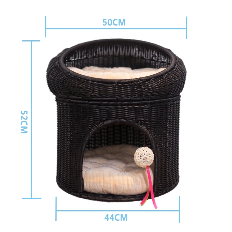 Indoor And Outdoor Rattan Pet Dog Bed Toys Cat Bed Cave Dog House