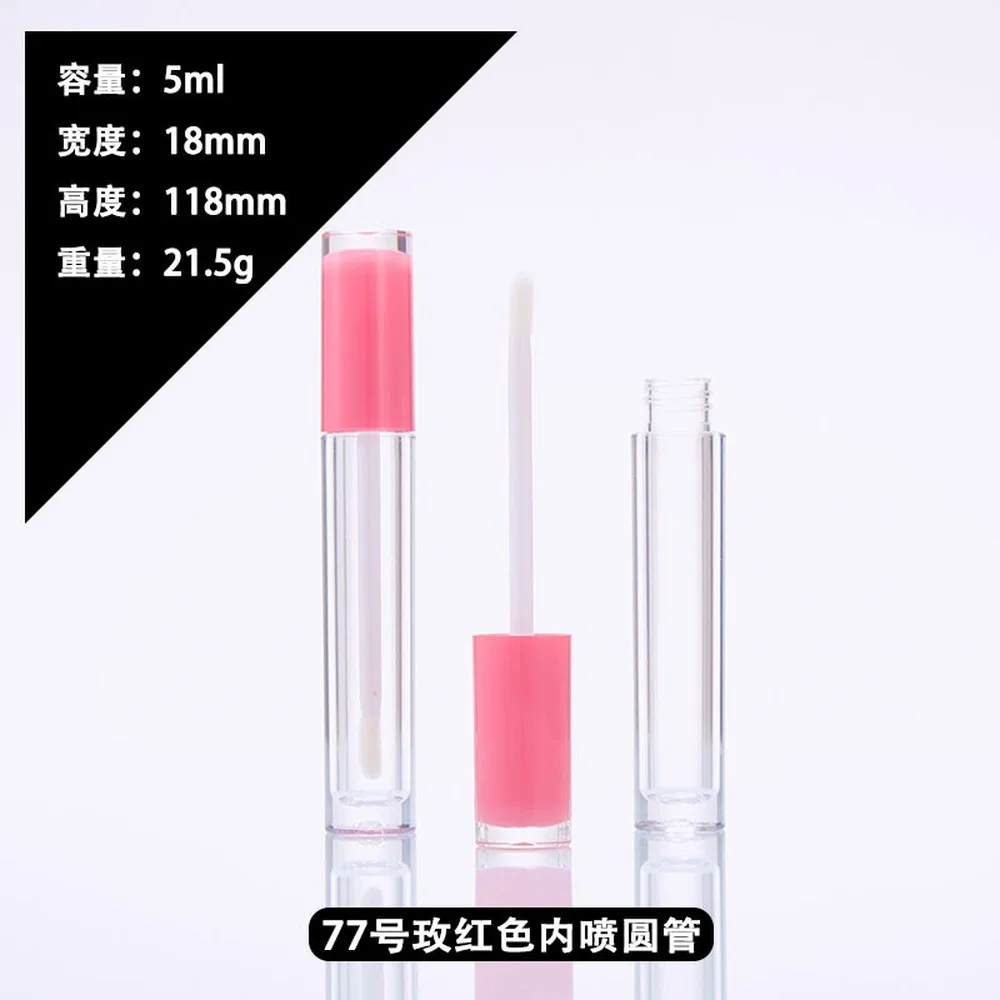5ml multi-color round tube lip gloss lip glaze lip gloss empty nozzle red tube cross-border hot sales