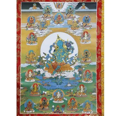
The Tibetan Buddha pattern 21tara Thangka 