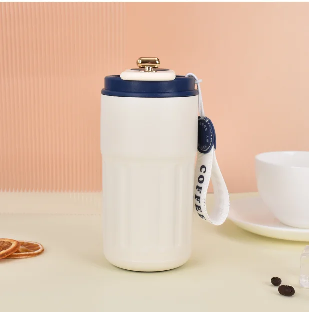 410ml Specialty Coffee Cup Intelligent Temperature Measurement High-Value 316 Stainless Steel Portable Vacuum Flask with Strap
