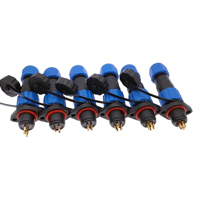 IP68 waterproof connector 1pin-7pin SP13 male&female aviation plug socket panel mount wire cable connector