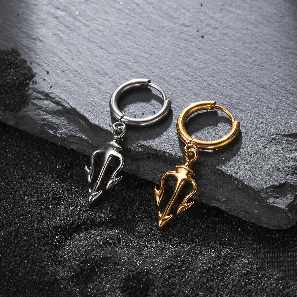 VAF Trident Earrings stainless steel hypoallergenic Pendientes Tridente Dreizack Ohrringe Boucles doreilles Trident Orecchin