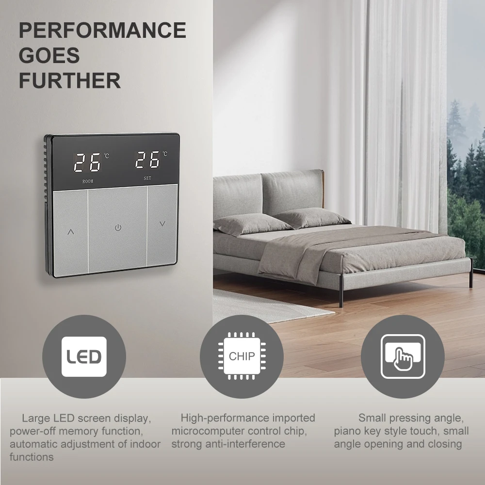 piano key style touch LED screen thermostat Floor heating thermostat Room temperature controller