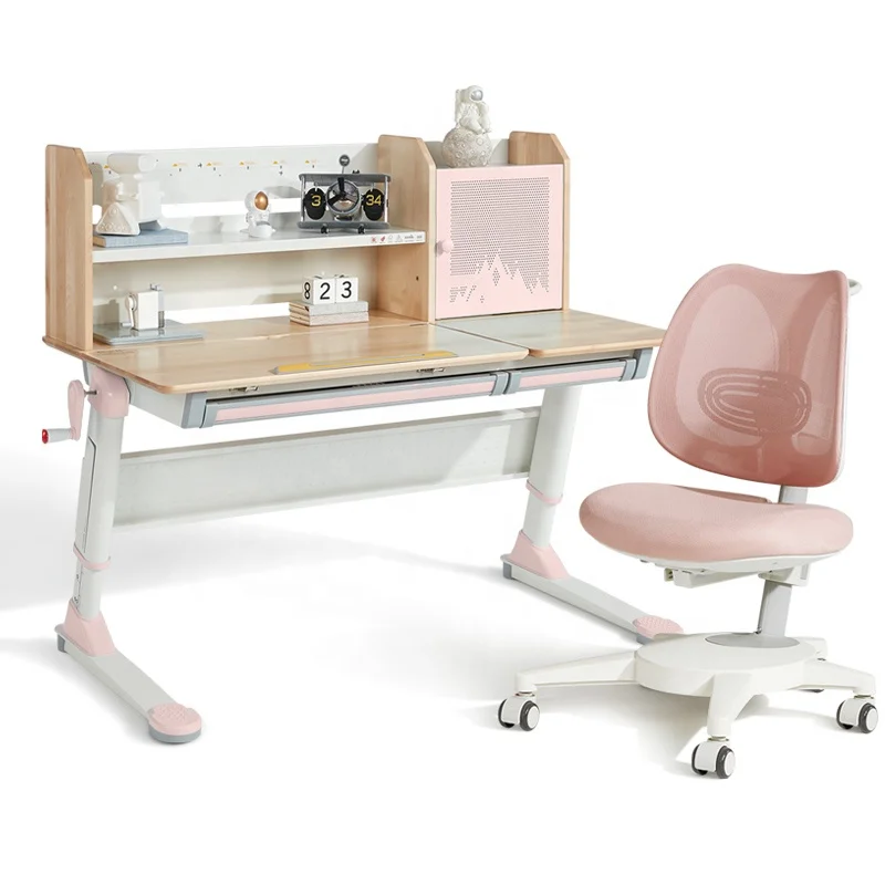 
2m2kids Study Desk and Chair Set Hot Sale Nordic Children Reading Table with Bookshelf Kids Furniture Bedroom Set 