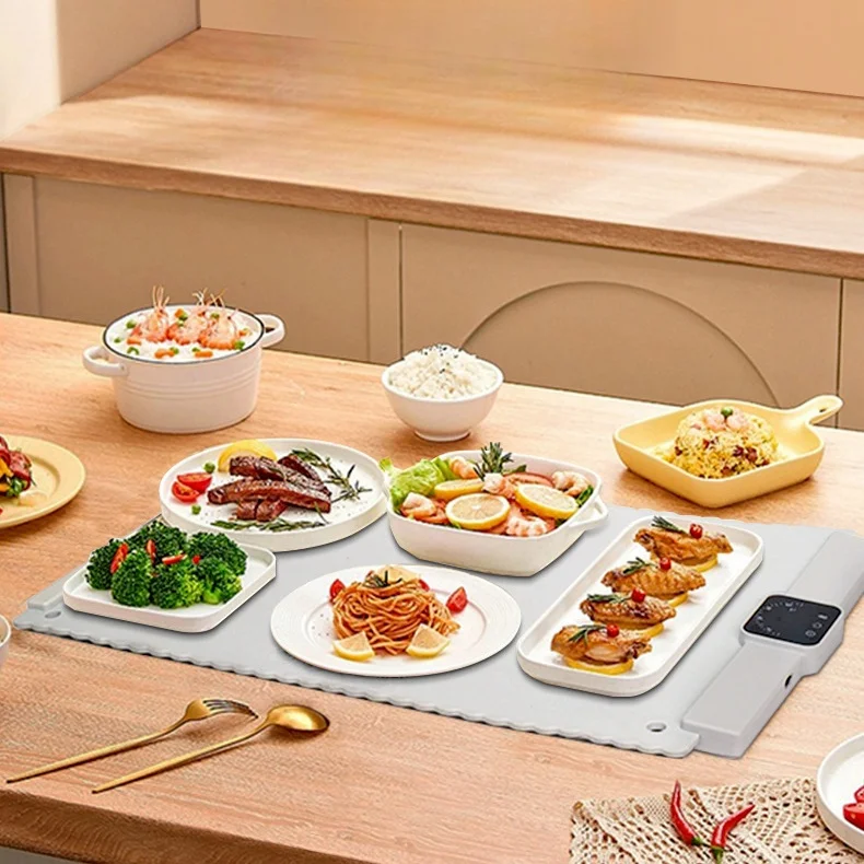 Flexible Food Warmer Hot Plate Placemat Electric Server Warming Tray with Adjustable Temperature Control Electric Heating Tray
