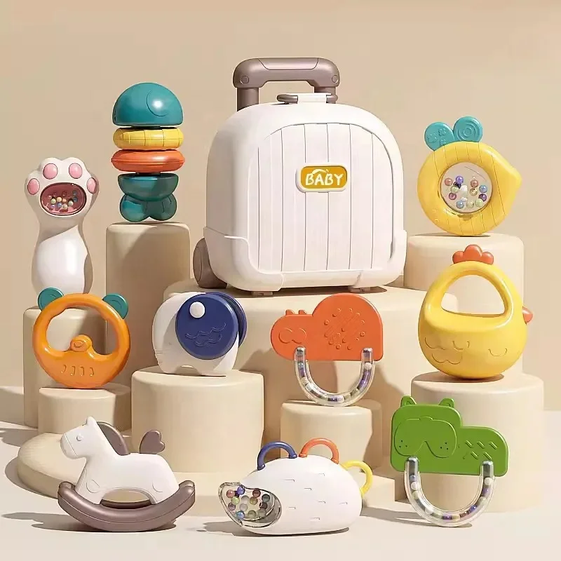 Hot Sell Newborn Baby Chew Toy 10PCS Baby Rattles Toys Set Grab Shaker Hand Bells Musical Rattles for Babies