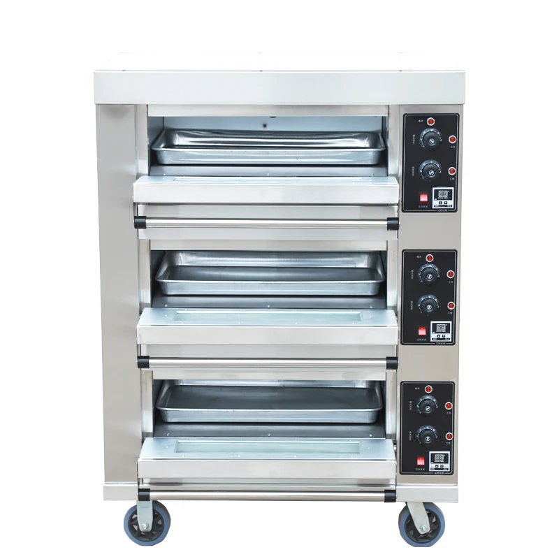 3 deck 3 trays commercial kitchen electric oven bakery machine equipment baking oven bread cake oven