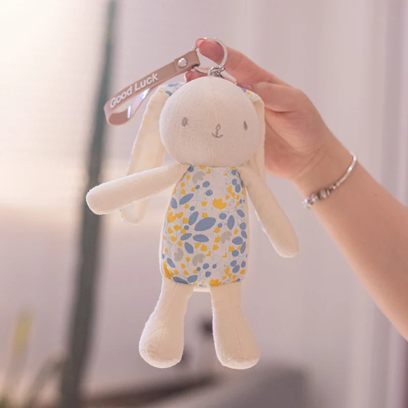 Cute rabbit keychain plush doll toy custom stuffed animals key chain rabbit plush toy