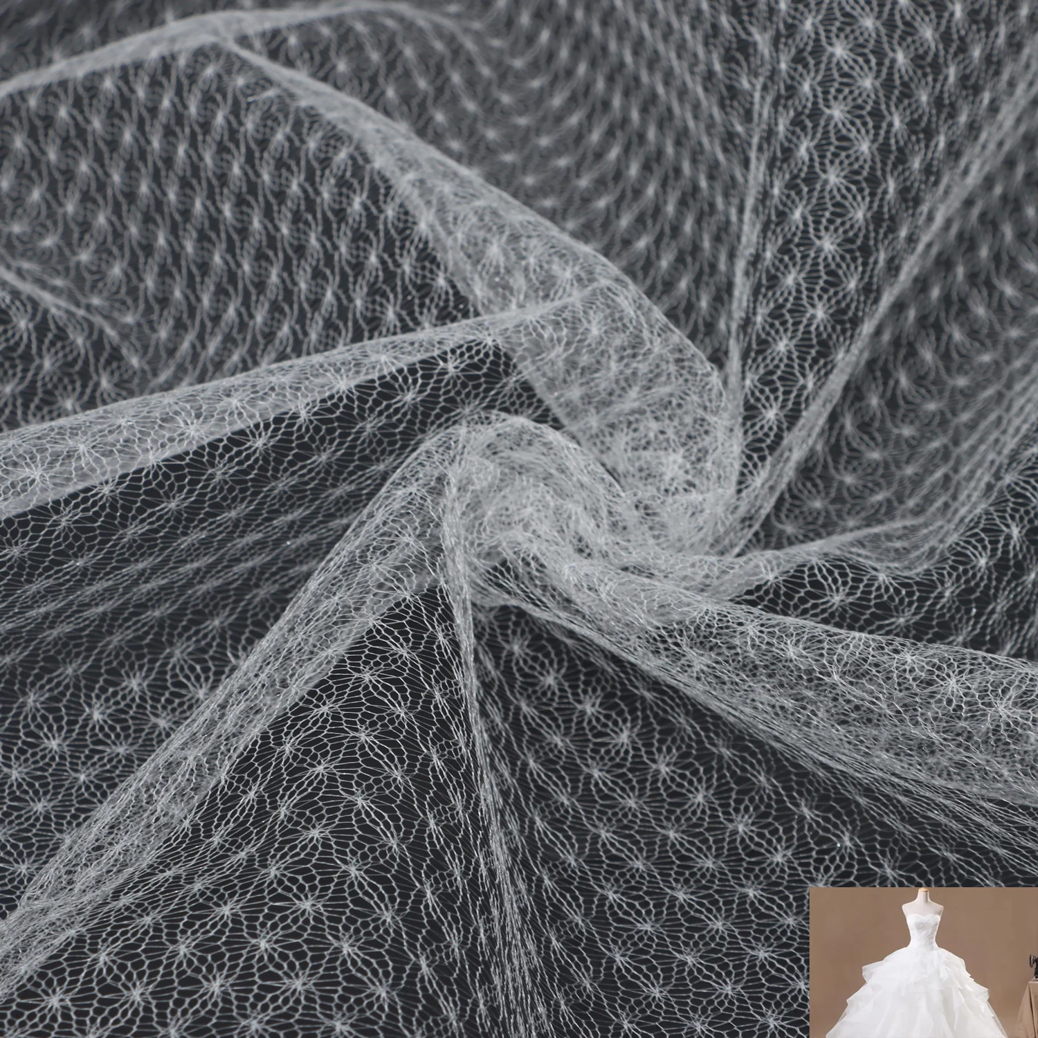 Luxury White Lace French Wedding Lace Material Mesh 100% Polyester Fabrics With Best Service And Low Price