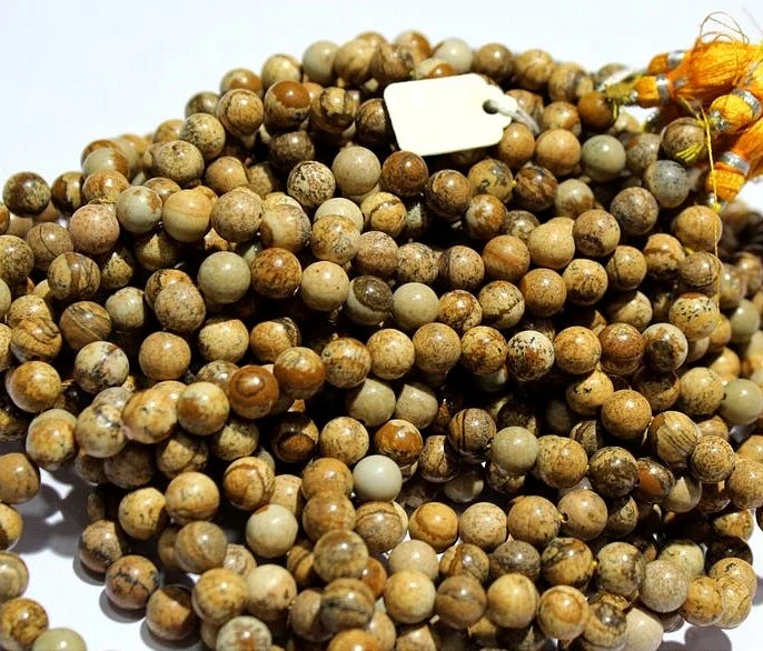 Natural Picture Jasper round shape plain loose gemstone polished beads making jewelry wholesale price per