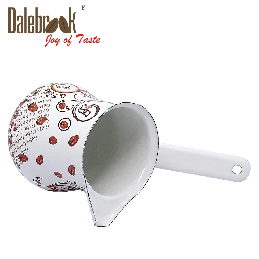 
Dalebrook Turkish Coffee Pot Cup Arabic Coffee Warmer Greek Cezve Ibrik Enamel Ceramic Coffee Warmer Mug Tea Milk Pot Set 