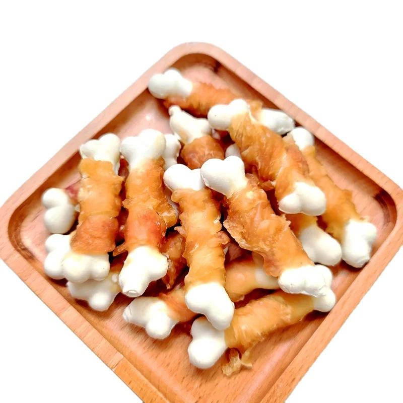 Собака жевательные палочки сухие закуски чистящие зубы еда утка куриная пленка кальциевая кость