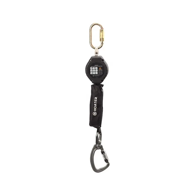 Professional Outdoor Adjustable Fall Protection Safety Line Rope With Energy Absorber Safety Harness Alloy Steel single Lanyard