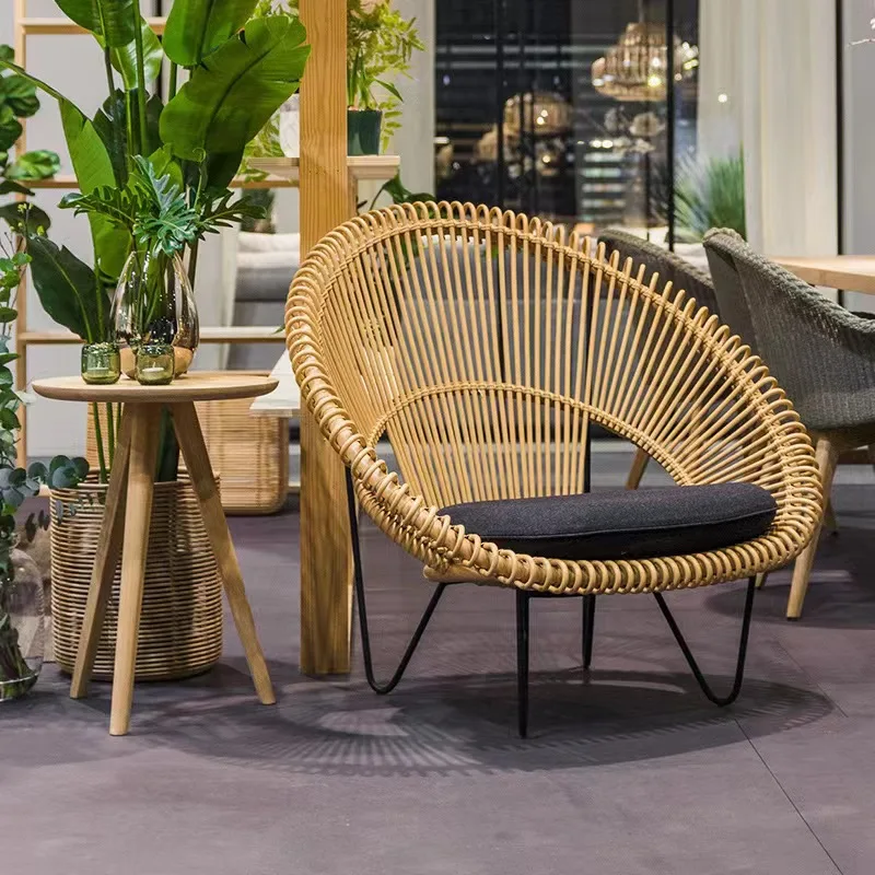 EGG CHAIR Rattan acapulco garden chairs single Seat Sofa Beach Pool  Single sofa Steel Frame rattan/Wicker chair Cane sofa
