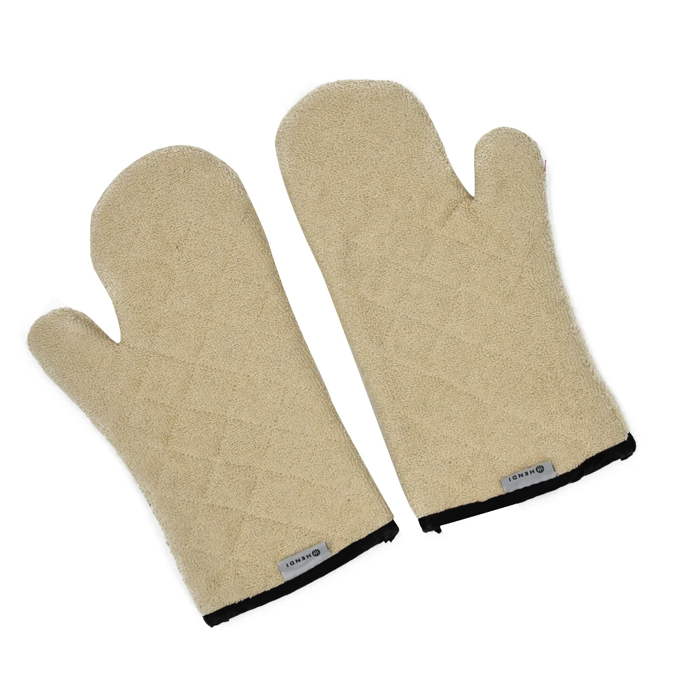 household baking microwave heat resistance kitchen hand mitten 100%cotton terry oven mitt