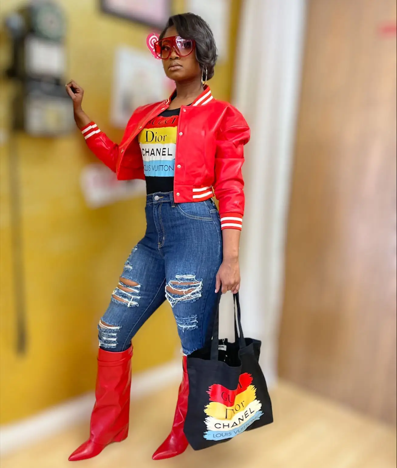 Fall 2022 Women Clothes Fashion PU leather Cropped Jacket Casual Pink Jacket Coats for Ladies Pure Leather Varsity Jacket Women