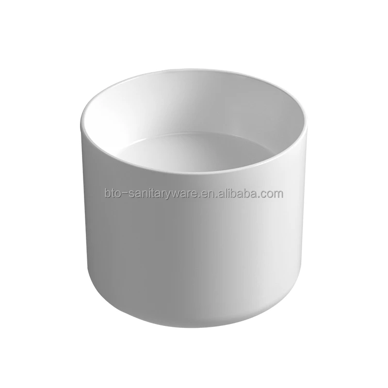BTO 2024 New Trend Round bowl vessel sink Ceramic basin Bathroom sink one piece euro-wall hung basin