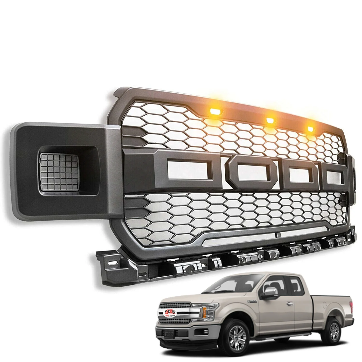 KSCPRO Matte Black  ABS Grille Raptor Style Grille for FORD F150 2018-2019