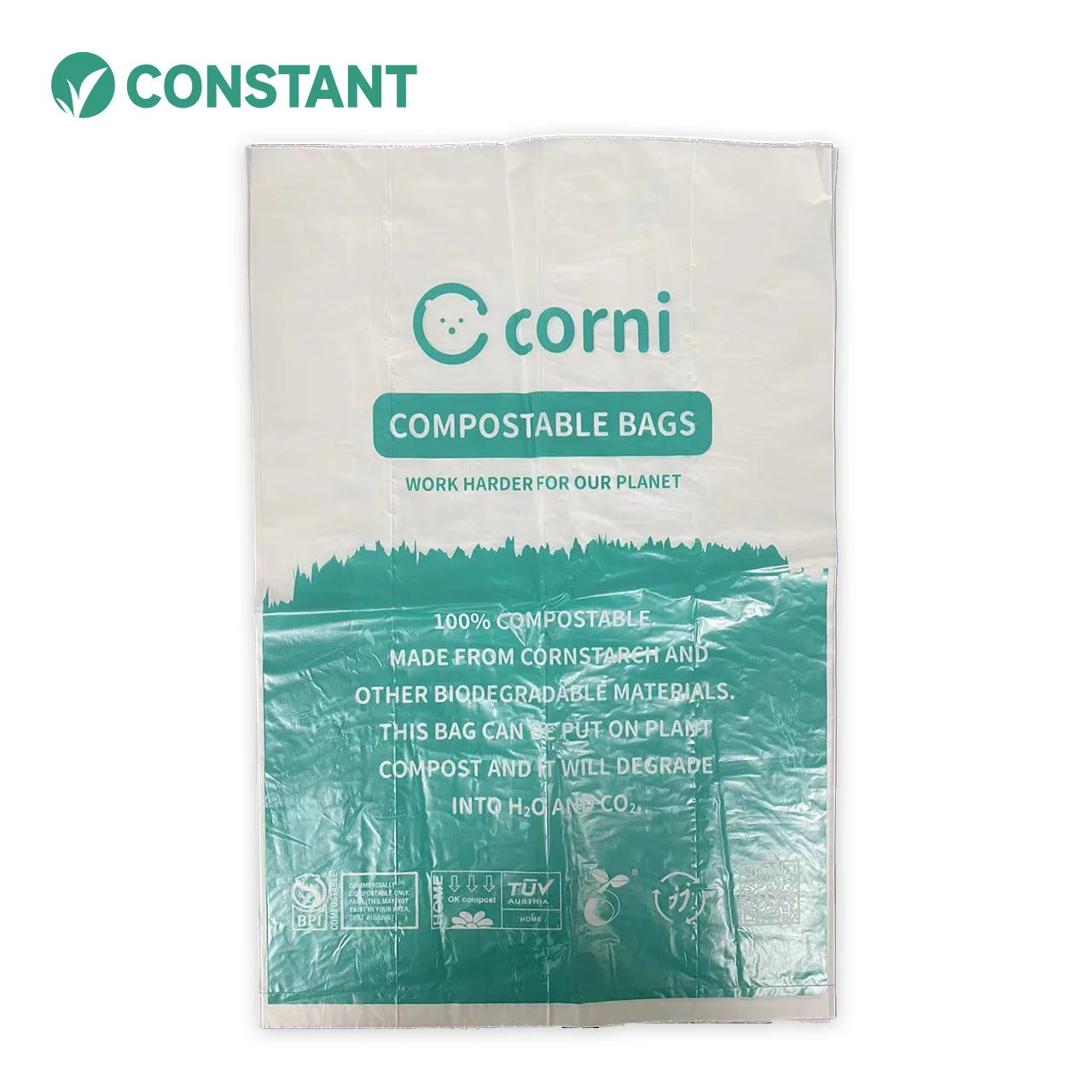 Custom logo biodegradable dog poop bag cornstarch environment-friendly waste bag