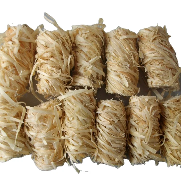 Wholesale supply factory barbecue charcoal wax wood sticks flammable wood wire roll  wood wool firelighter 50MM long 1pc